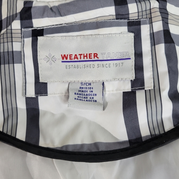 Womans Weather Tamer Short Trench Coat Black/gray/white Size Small - Picture 13 of 15